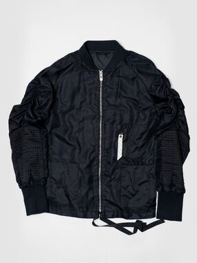 size M Han Kjobenhavn Light Shell Nylon Bomber Jacket Black